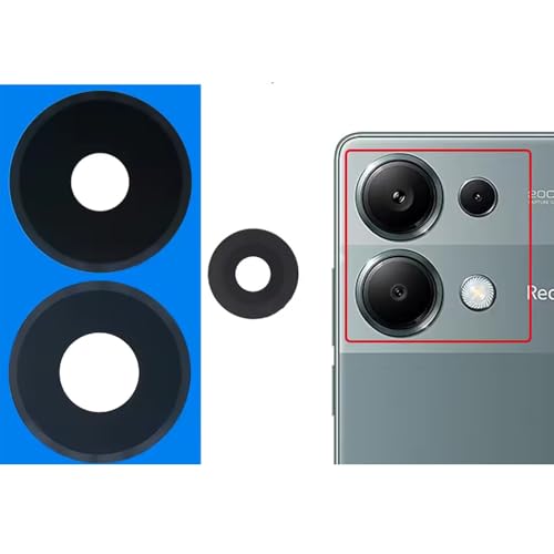 XoTek Set di ricambio per fotocamera in vetro per Xiaomi Redmi Note 13 Pro 4G – Lente per fotocamera compatibile con Redmi Note 13 Pro 4G in stile originale posteriore di ricambio lente in vetro nero