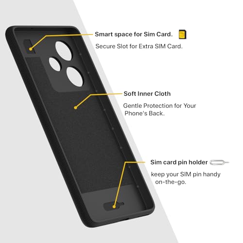 Image of Pikkme Back Cover for Realme GT 7 5G / GT 7T 5G Soft Grip 3D Hexa Cube Texture Silicone Bumper Case (Black)