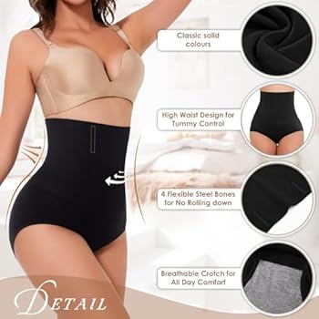 Xnova Shapewear voor vrouwen, buikcontrole, ondergoed, hoge taille, bodyshaper, naadloze shapewear, shorts, afslanken, extra stevige controle, ondergoed, 2 stuks, zwart huid, M, 2 stuks Schwarz