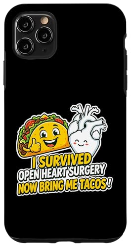 Survived Open Heart Surgery Tacos �S���񕜃T�o�C�o�[ �X�}�z�P�[�X iPhone 11 Pro Max �p