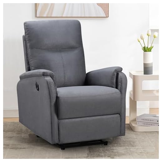 Electric Power Recliner Chair, Leather Reclining Chair with USB Ports, Bedroom Living Room Small Recliners, Home Theater Seating (Gray)