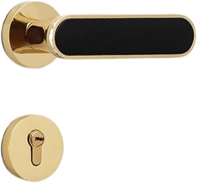 Bedroom Door Lock Handle Golden Silent zinc Alloy Light Luxury Room Magnetic Handle Split Indoor Door Lock(Golden 7255 Magnetic)