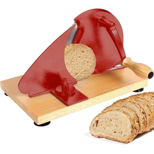 Affettatrice per pane a manovella con lama in acciaio inox, spessore regolabile, taglierina rotativa per affettare anche a casa