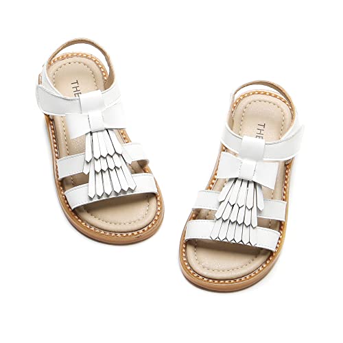 Image of THEE BRON White Flower Girl Wedding Princess Sandals Toddler /Little Girl(2108,White /7M)