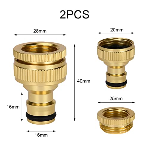 flintronic 2 Pack Threaded Tap Connector Garden Hose Tap Connector - Image 2