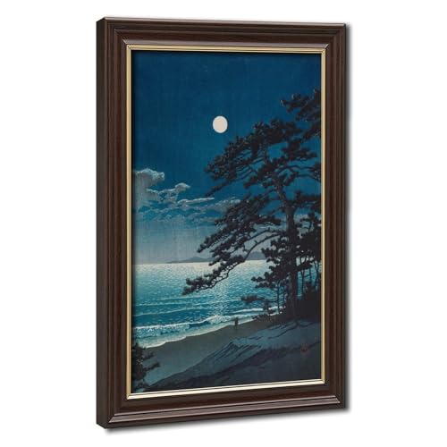 Impression sur toile lune printanière Ninomiya Kawase Hasui tableau suspendu salon bureau