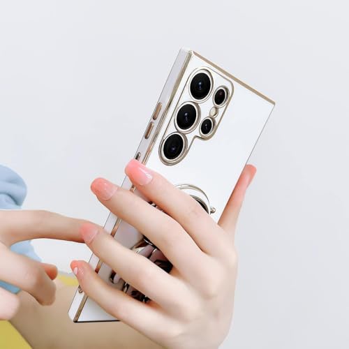 Image of for Samsung Galaxy S24 Ultra 5G Case Cute 3D Astronaut Stand Design Camera Protection Shockproof Soft Back Cover for Samsung Galaxy S24 Ultra 5G (White)