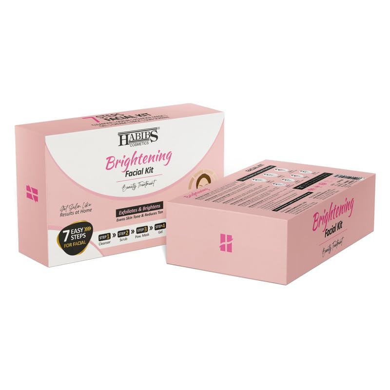 Image of Habibs Brightening Facial kit Beauty Treatment exfoliates & Brightens even skin tone & reduces tan 7 Easy Step