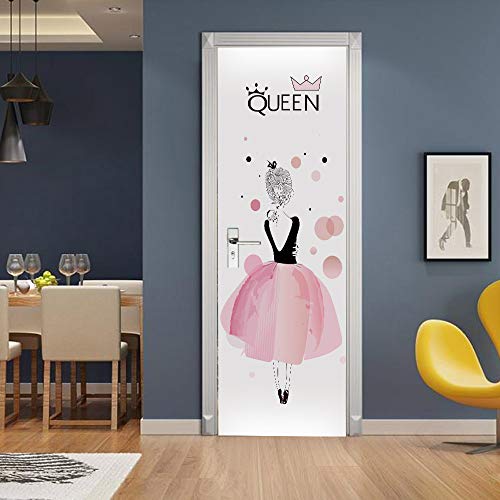 Papier peint peintures autocollant pour masquer les défauts d'une porte intérieure usée - 6