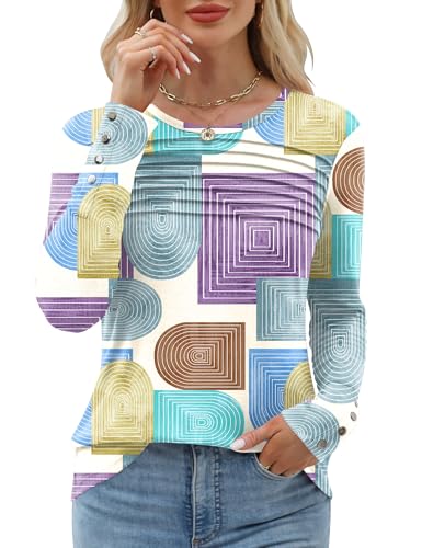 Trendy Womens Fall Tops Long Sleeve Dressy Casual Office 31 womens fall tops - multi color blocks