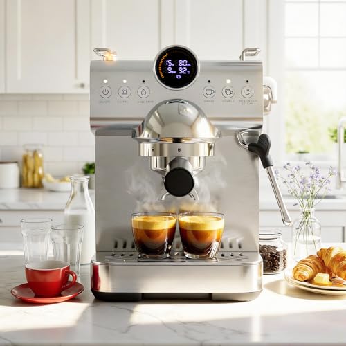 Havato Espresso Machine 20 Bar, Hot & Cold Brew Coffee Maker with Steam Wand Milk Frother, LED Display, Single & Double Shot, Home Barista Coffee Machine for Cappuccino, Latte & Americano - image 8