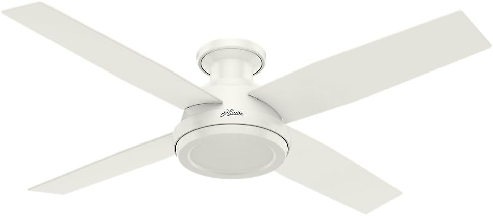 Hunter Fan Company 59248 Dempsey Indoor Low Profile Ceiling Fan with Remote Control, 52", Fresh White Finish Hunter Fan Company 59248 Dempsey Indoor Low Profile Ceiling Fan with Remote Control, 52", Fresh White Finish