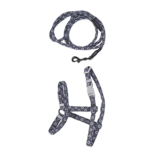 Cat Harness with, JapaneseStyle Adjustable Leash Set Chest Soft Harnesses Back Traction Walking Rope for Kitten and Small Animal (S)