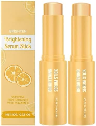 Ego Boost Brightening Serum Stick, Vitamin C Serum Stick, Hydrating Balm for Radiant Skin, Brightens & Evens Skin Tone for Face and Body, Evens Tone, Smooth Fine Lines (2PCS)