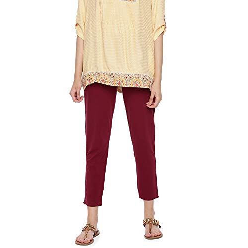 Image of GO COLORS Cotton Stretch Kurti Pants Full Length for Women | Breathable, Mid Rise, Tall