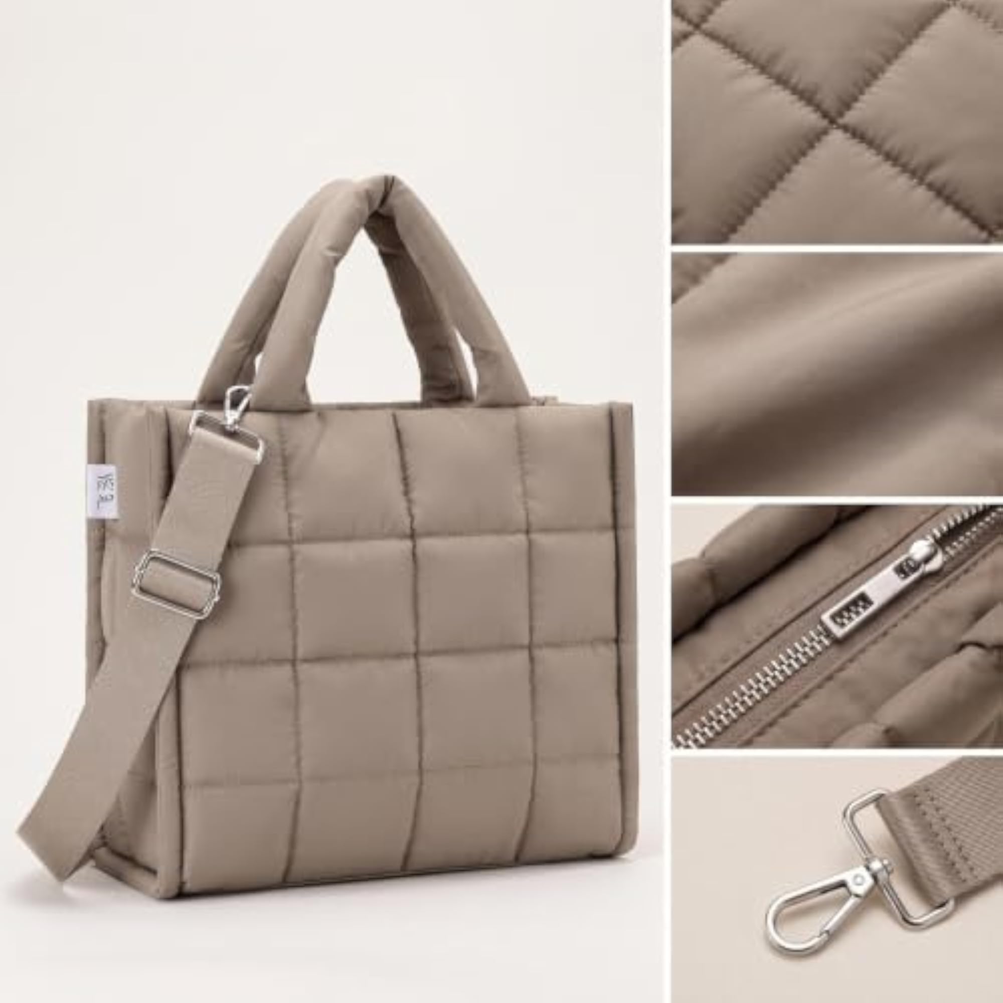 Puffer Tote Bag Waterproof Quilted Tote Bag for Journeyers