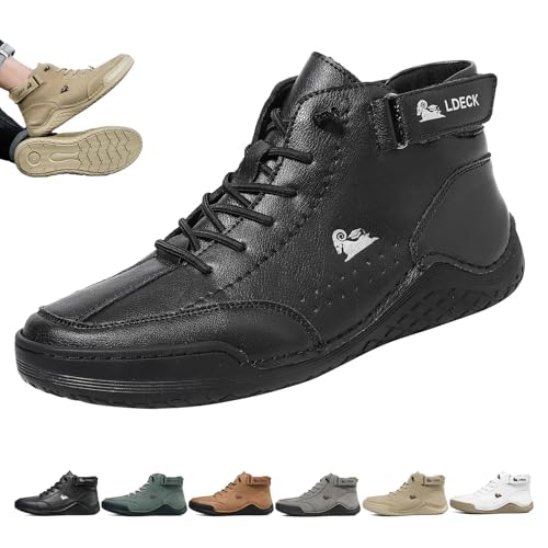 Italian Handmade High Boots Beck Shoes Men Waterproof Comfort Anti Slip Lightweight Hiking Short Booties Men Casual Boots Outdoor Shoes(Black,US 13)