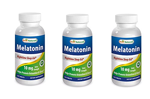 Best Naturals Melatonin 10mg 120 Tablets - Drug-Free Nighttime Sleep Aid - Melatonin for Sleep and Relaxation (120 Tablets (Pack of 3), 10mg)
