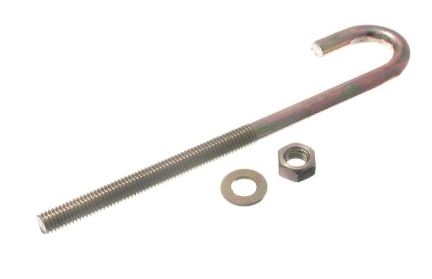 Onestopdiy.com 40 X Roofing Hook Bolts + Nut And Washer M8 X 160Mm Yzp Steel