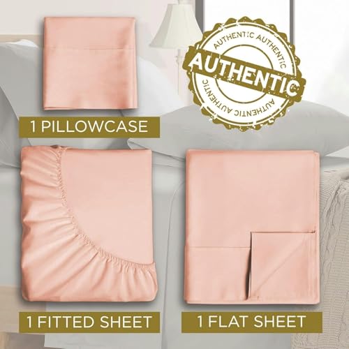 Image of Crescent Bedding Hospital Twin XL Jersey Sheet Set, Blush | 100% Cotton, Soft and Comfy