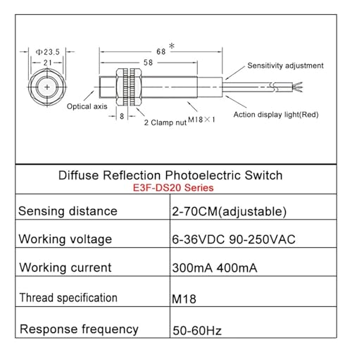 Sensor fotoeléctrico M18 E3F-DS20C4 para automatizar cintas de embalaje 3