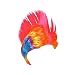 Adult Rainbow and Pink School and Team Spirit Mohawk Wig