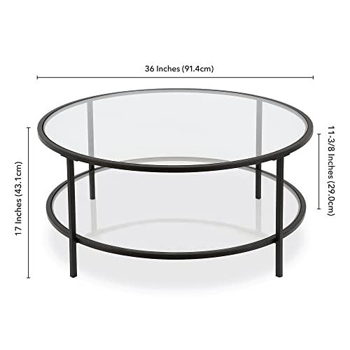 Image of Henn&Hart 36 inch Modern Coffee Table, Black