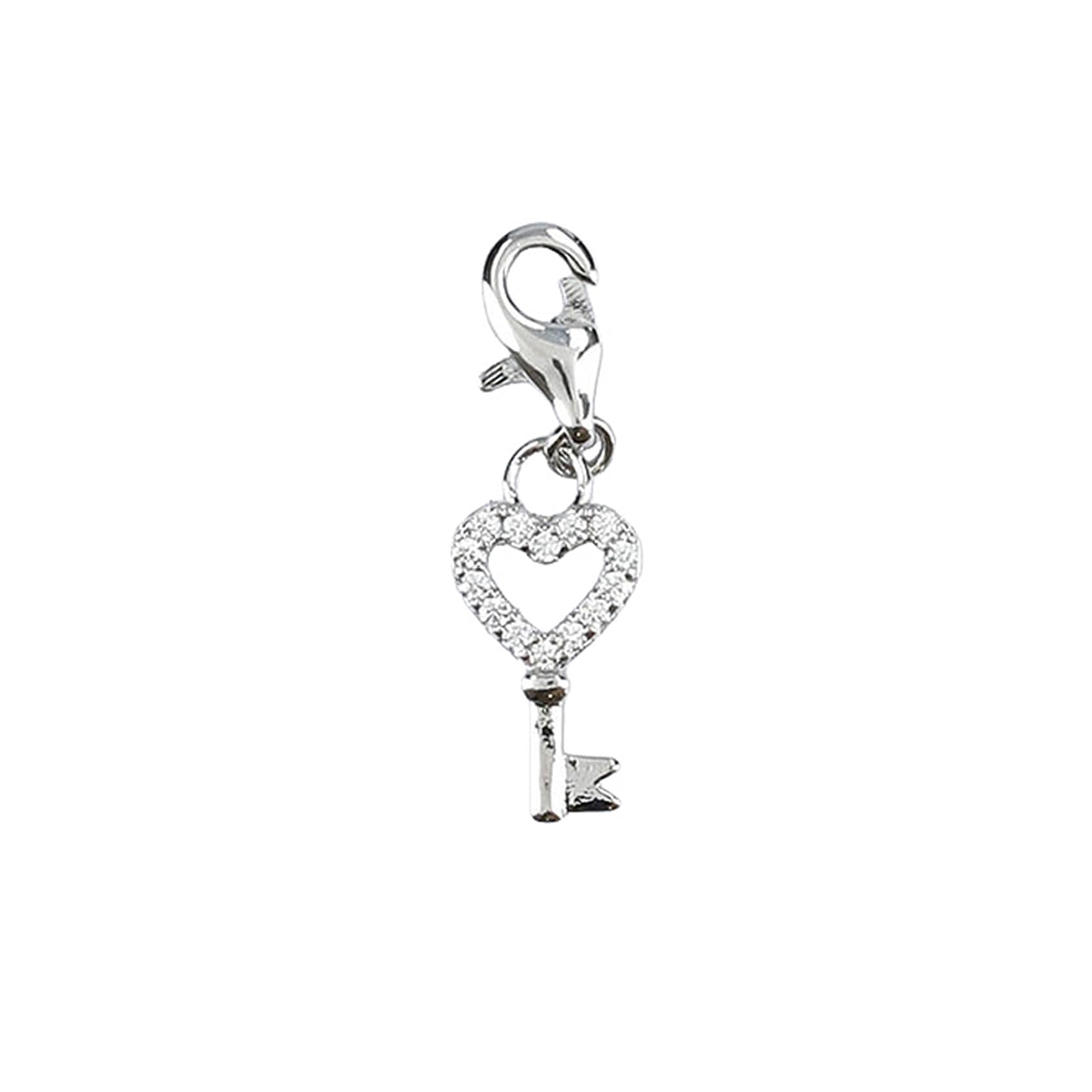Depesche 11785-090 Charms Exprésate-Colgante para Collares y Pulseras, Llave corazón Plateada, como pequeño Regalo, Multicolor, Normal