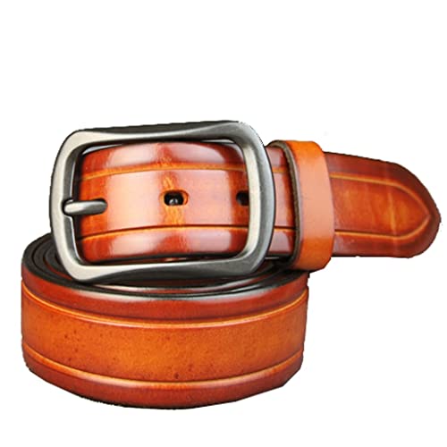 Retro men's cowhide leather belt casual denim youth top layer cowhide trousers belt