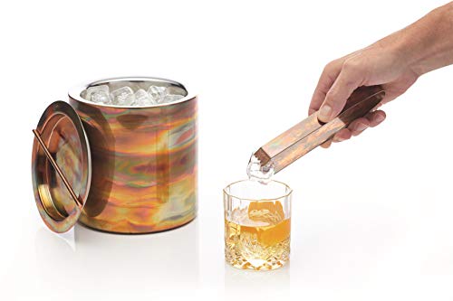 BarCraft Roestvrijstalen ijsemmer met deksel en tang, 1,5 liter (2,5 pinnen), koperafwerking - Afbeelding 3