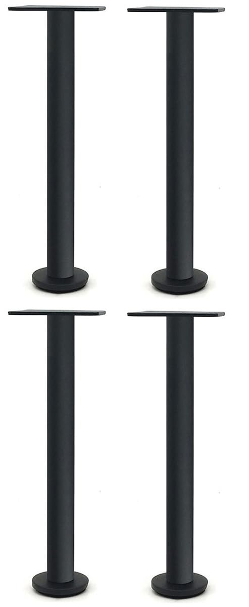 Pieds de meuble réglables DOCIM noirs en acier inoxydable de 23cm pour table et meuble TV