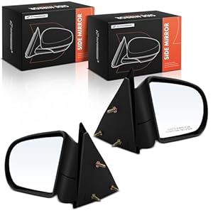 A-Premium Pair (2) Driver and Passenger Side Manual Door Mirror – Compatible with Chevrolet Blazer & GMC Jimmy, Sonoma & Oldsmobile Bravada – Non-Heated Manual Folding Black Outside Rear View Mirror