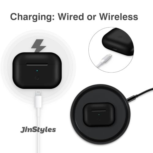 Image of Replacement Charging Case Compatible for AirPods Pro 1 /2, Black | Wireless & Light-ning, 660mAh Battery, without Earbuds