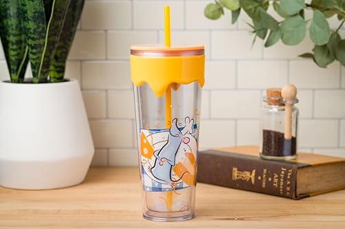 Silver Buffalo Disney Pixar Ratatouille Plastic Drip Tumbler with Lid and Straw Featuring Remy, 26 Ounces by Silver Buffalo - Used condition - Image 3