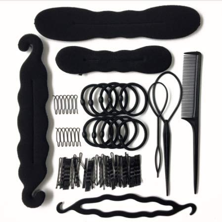 Andoer Conjunto de modelagem de cabelo Ferramenta de trança de cabelo Kit de ferramentas de pão de c
