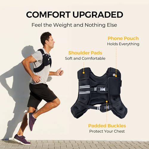 image for PACEARTH Weighted Vest,4lb/6lb/10lb/12lb/16lb/20lb/25lb/30lb Weight Ve