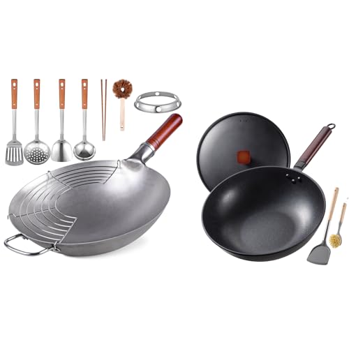 Set de Wok de Acero Carbono Teewe 13.4' & 13' con 10 Accesorios miniatura 1