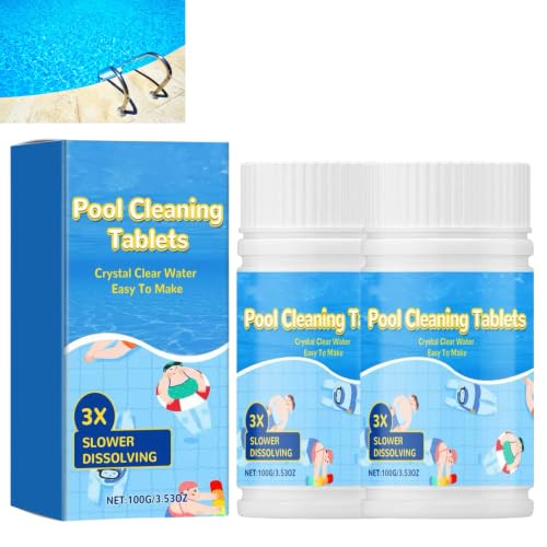 2Pcs Pool Cleaning Tablets for Clear Water and Stain Removal