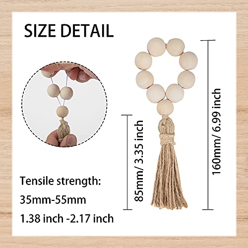 Peony Man WOOD BEAD NAPKIN RINGS 01 Wood Bead Napkin Rings Natural Wooden Beads Napkin Holders thumb #2
