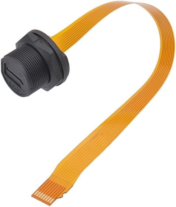 SIM TF Connector Socket with Back Mounted Female Receptacle and 20cm FPC Cable, IP67 Rated Waterproof for SIM Card Board and TF Card(TF Solder Socket)