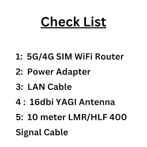 Image of 5G /4G SIM Based Wi-Fi Router with 16dbi Outdoor YAGI Antenna and 10 mtr LMR /HLF 400 Signal Cable