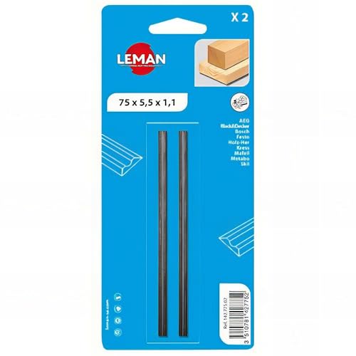 Leman 142.782.02 - Pack de 2 cuchillas de cepillo (MD 82 x 5,5 x 1,1 mm)