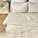 BEDELITE Velvet Quilt Set King Size - Luxury Velvet Comforter Bedding Set 3 Pieces, Soft Cozy Cream White Oversized Bedspread Coverlet for All Seasons with 2 Pillow Shams