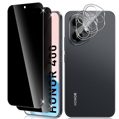 Anoowkoa 2 Pezzi Vetro Temperato per Honor 400 5G +2 Pezzi Fotocamera Pellicola Protettiva,Protezione Schermo Anti Graffio Ultra Resistente