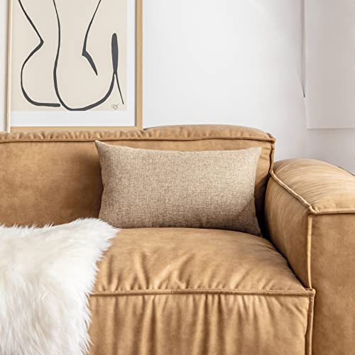 Demetex 12X20 Pillow Covers Set Of 2, Decorative Rectangle Lumbar Burlap Pillowcases, Linen Pillow Cover For Living Room Men Car, 12 X 20 Inch, Linen #TOP2