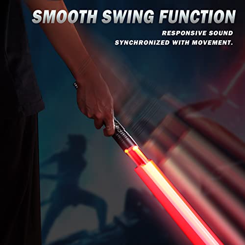 Syingel Heavy Dueling Lightsaber, Smooth Swing Rgb Infinite Color Changing Real Lightsaber 10 Sounds Font Volume Adjustable Force Fx Lightsabers Metal Hilt Adult Children Light Saber（Grey） #TOP1
