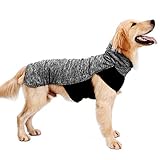 LIVACASA Abrigos para Perros Medianos Chaquetas Perros Invierno Caliente Chalecos para Perros Grandes Mascotas con Forro Polar Reversible Agujero de Correas Gris Oscuro Talla XL
