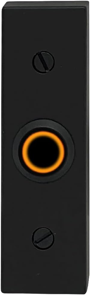 Newhouse Hardware Rectangular Lighted Wired Metal Doorbell Button in Black BT6BL, for Doorbell Chime, Buzzer, or Ringer, Door Bell Button Only, Buzzer Button with LED Button Light