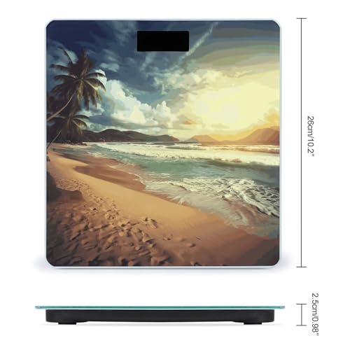 Balanzas digitales Sunset on The Beach para baño hasta 400 lb miniatura 2