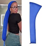 Leeven Hair Weave Sleeve for Locs 28 Inch Long Hair Weave Sleeve Cap for Wig Extra Long Wig Cap Breathable Dreadlocks Cap for Women(blue)
